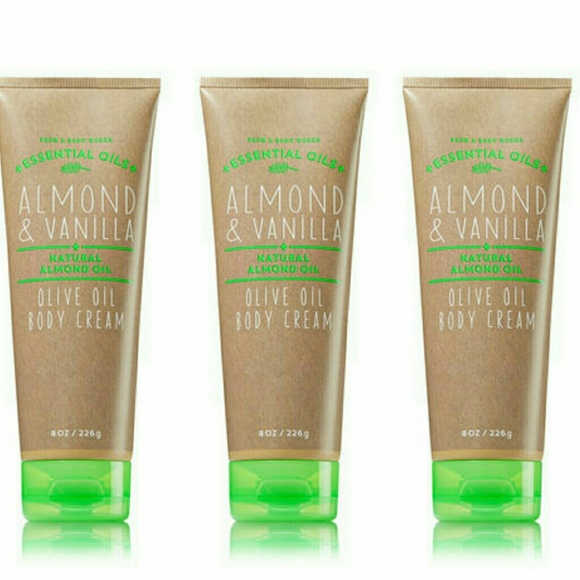 Bbw Almond Vanilla Essential Oils Cream Set Nwt